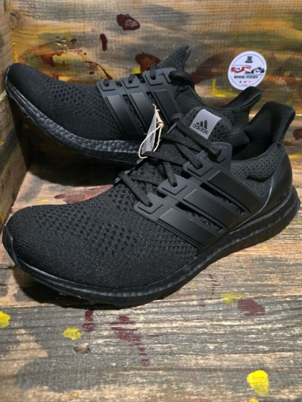 Men's Adidas UltraBoost 1.0 DNA Triple Black Running Shoes Gym HQ4199 Size 7.5